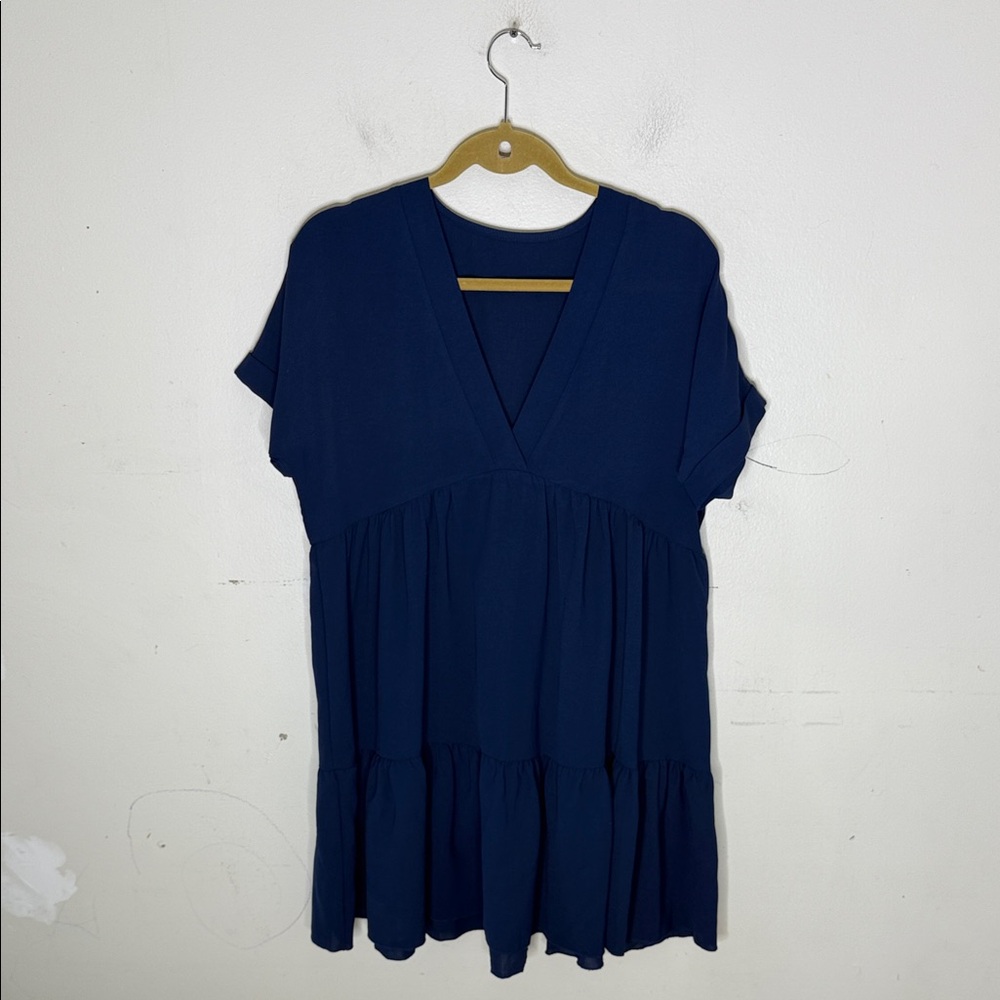 SHEIN Deep Blue Babydoll Style Dress Size Medium